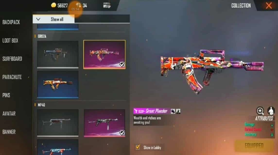 SKin Groza Great Plunder