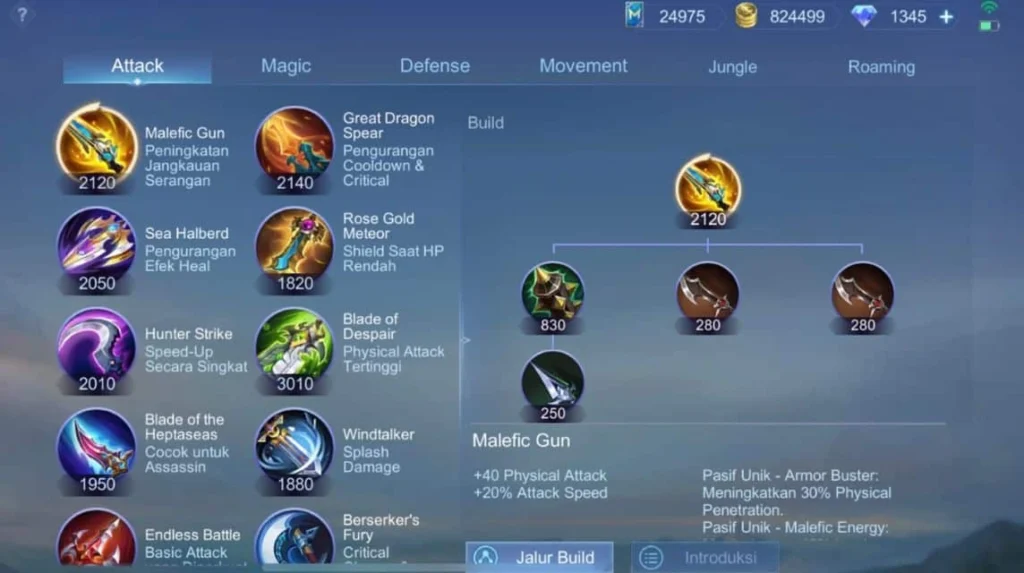 nama item ML 3