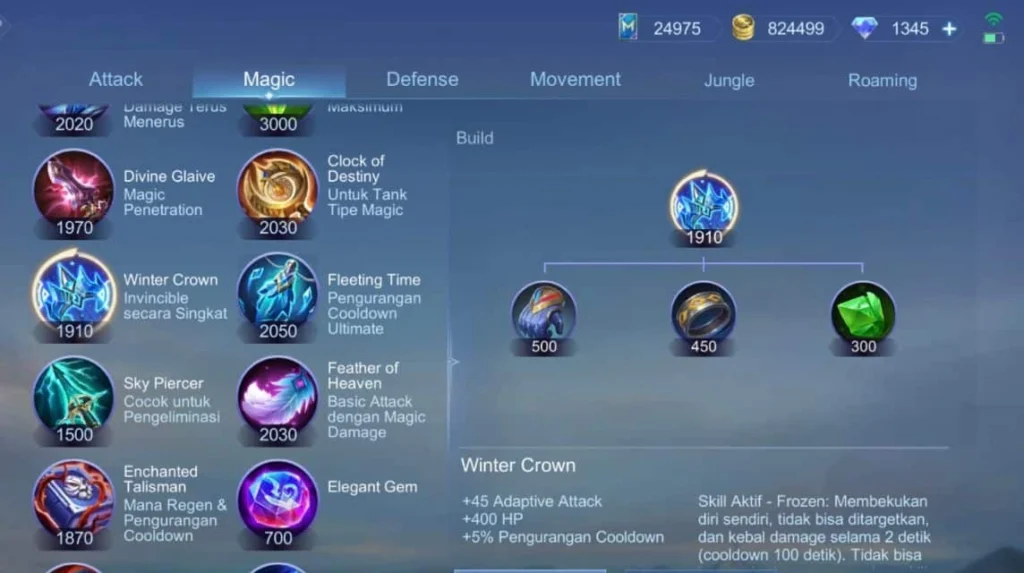 nama item ML 4